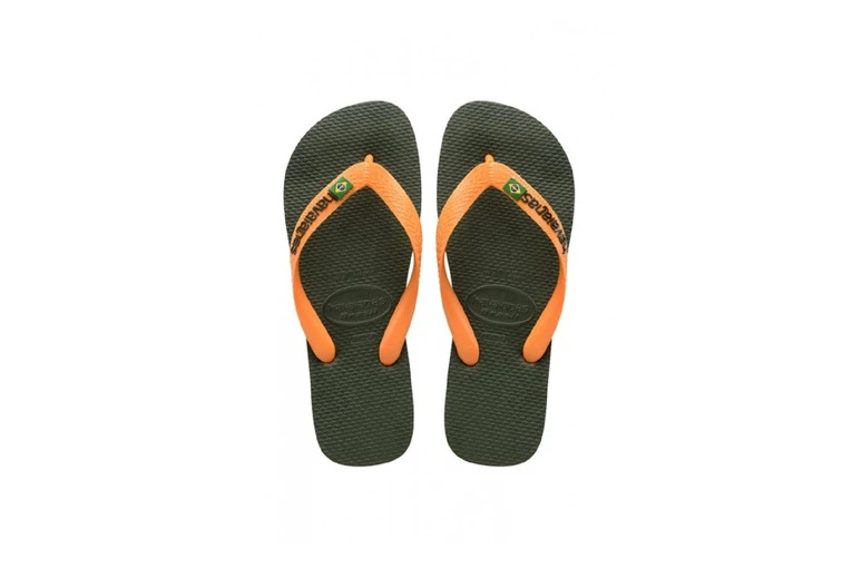 Havaianas Brasil Logo Groen/oranje Unisex 3 Havaianas Brasil Logo Groen/oranje Unisex