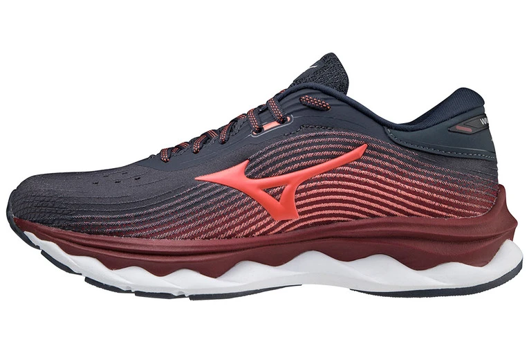 Mizuno Wave Sky 5 Loopschoen Indianink/coral/pomegran Dames 4 Mizuno Wave Sky 5 Loopschoen Indianink/coral/pomegran Dames - Afbeelding 2