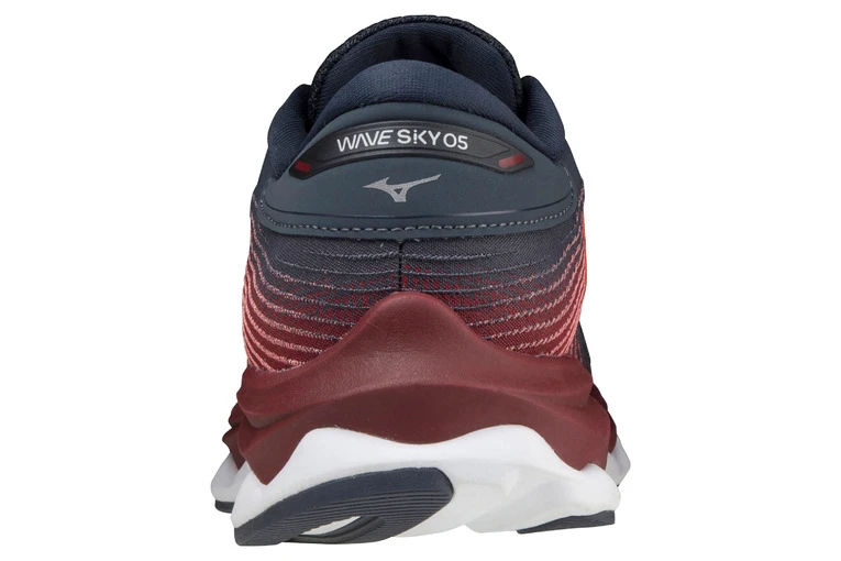 Mizuno Wave Sky 5 Loopschoen Indianink/coral/pomegran Dames 6 Mizuno Wave Sky 5 Loopschoen Indianink/coral/pomegran Dames - Afbeelding 4