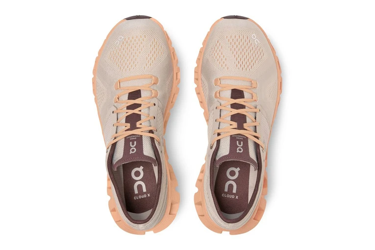 On Cloud X Loopschoen Silver/almond Dames 5 On Cloud X Loopschoen Silver/almond Dames - Afbeelding 3
