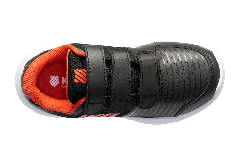 K-Swiss K.Swiss Court Express Strap Omni Tennisschoen Zwart/spicy Oranje KIDS 5 K-Swiss K.Swiss Court Express Strap Omni Tennisschoen Zwart/spicy Oranje KIDS - Afbeelding 3