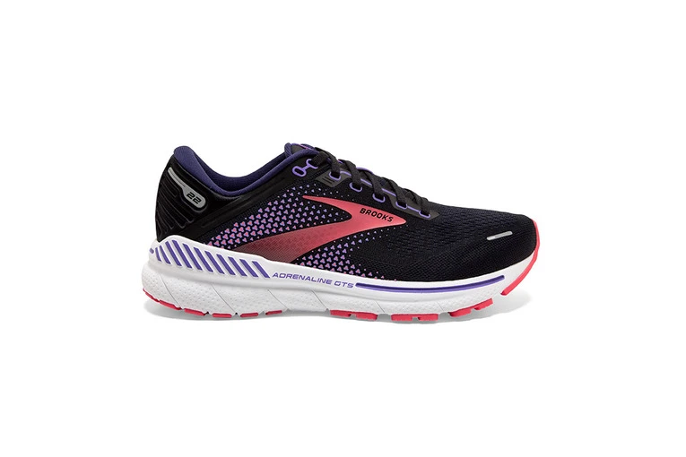Brooks Adrenaline GTS 22 Loopschoen Zwart/paars/koraal Dames 3 Brooks Adrenaline GTS 22 Loopschoen Zwart/paars/koraal Dames