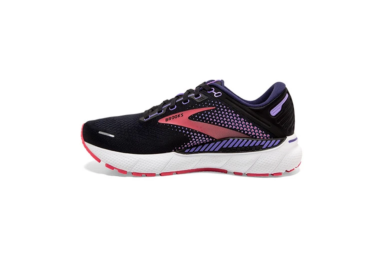 Brooks Adrenaline GTS 22 Loopschoen Zwart/paars/koraal Dames 4 Brooks Adrenaline GTS 22 Loopschoen Zwart/paars/koraal Dames - Afbeelding 2