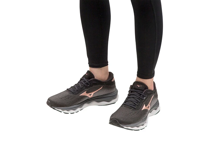 Mizuno Wave Sky 5 Loopschoen Zwart Dames 5 Mizuno Wave Sky 5 Loopschoen Zwart Dames - Afbeelding 3