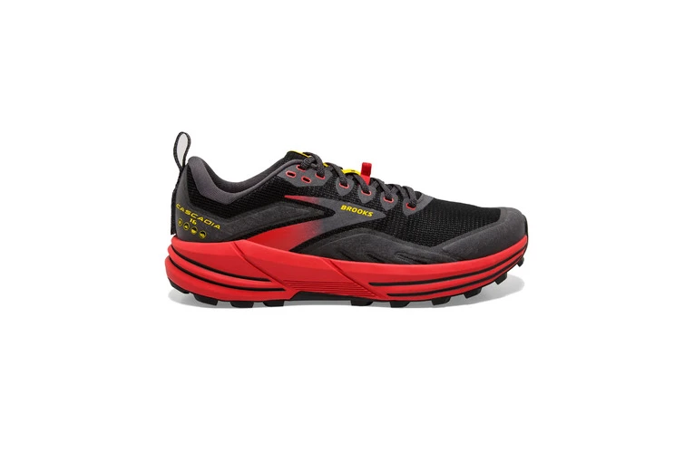 Brooks Cascadia 16 Trailschoenen Black/Fiery Red/Blazing Yellow Heren 3 Brooks Cascadia 16 Trailschoenen Black/Fiery Red/Blazing Yellow Heren