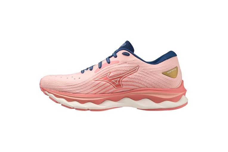 Mizuno Wave Sky 6 Loopschoenen Peach Bud/Vaporous Gray/Estate Blue Dames 3 Mizuno Wave Sky 6 Loopschoenen Peach Bud/Vaporous Gray/Estate Blue Dames